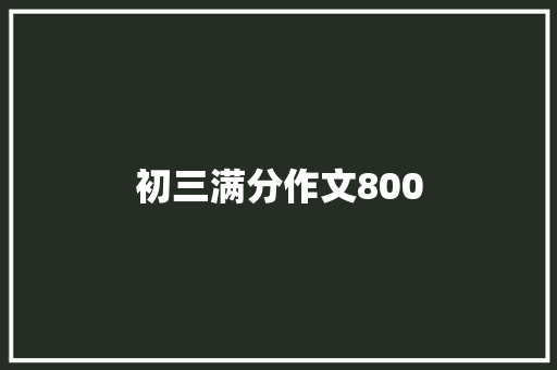 初三满分作文800