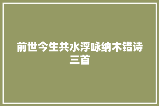 前世今生共水浮咏纳木错诗三首