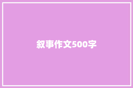 叙事作文500字