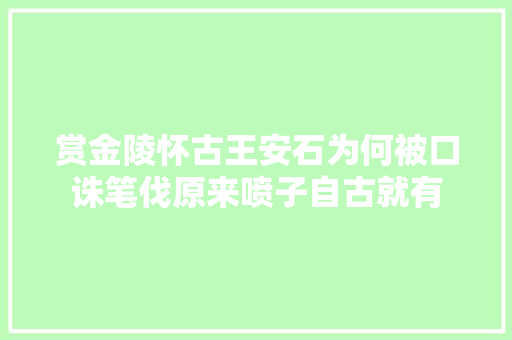 赏金陵怀古王安石为何被口诛笔伐原来喷子自古就有