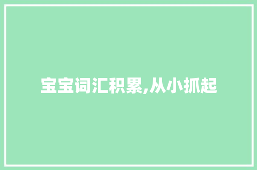 宝宝词汇积累,从小抓起，奠定语言基础_怎样给宝宝积累词汇