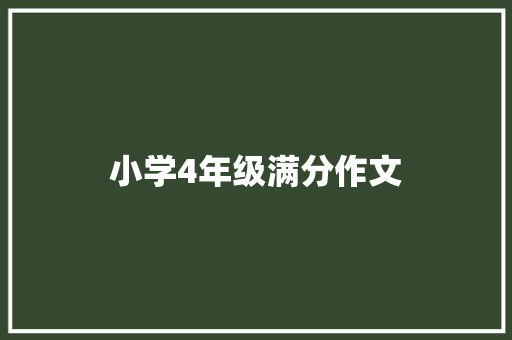 小学4年级满分作文