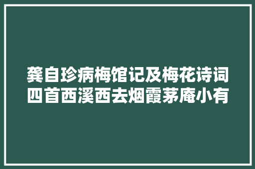 龚自珍病梅馆记及梅花诗词四首西溪西去烟霞茅庵小有梅花