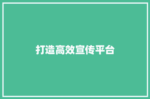 打造高效宣传平台，助力企业发展新篇章_宣传平台建设