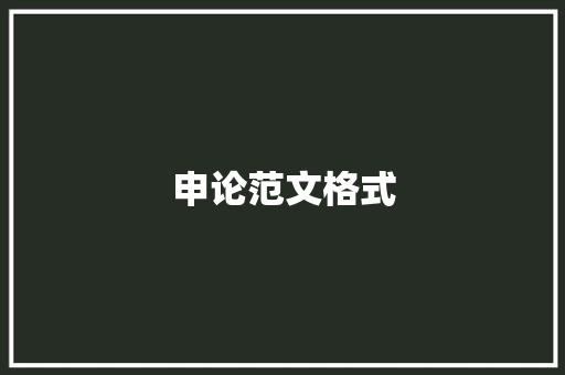 申论范文格式