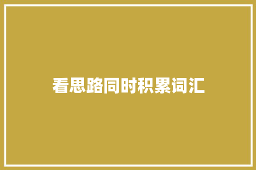 看思路同时积累词汇