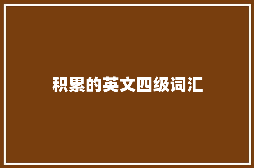 积累的英文四级词汇