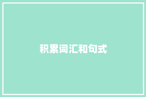 积累词汇和句式