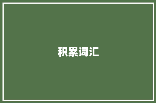 积累词汇，筑梦未来_词汇积累在语言学习中的重要性_积累词汇引文