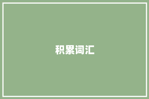 积累词汇，铸就语言之基_王道之路_积累词汇是王道