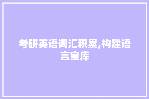 考研英语词汇积累,构建语言宝库，助力学术腾飞_考研英语词汇积累表