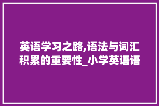 英语学习之路,语法与词汇积累的重要性_小学英语语法词汇积累