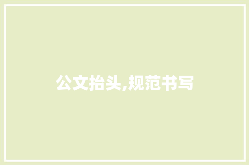 公文抬头,规范书写，彰显公文严谨性
