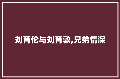 刘育伦与刘育敦,兄弟情深，共筑教育辉煌