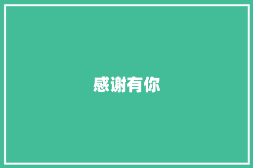 感谢有你，一路相伴