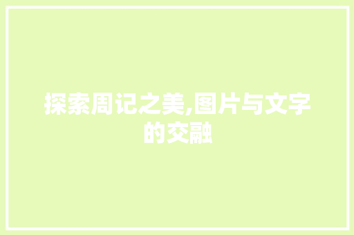 探索周记之美,图片与文字的交融