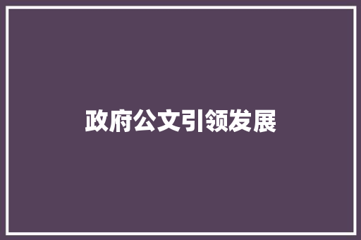政府公文引领发展，政策实施助力民生_详细解读政府公文报道