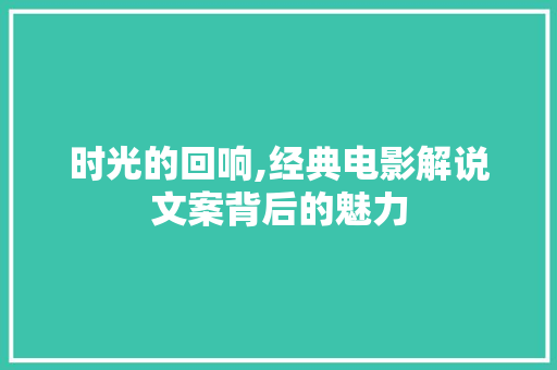 时光的回响,经典电影解说文案背后的魅力