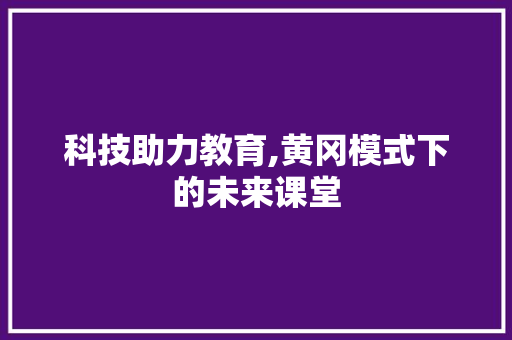 科技助力教育,黄冈模式下的未来课堂