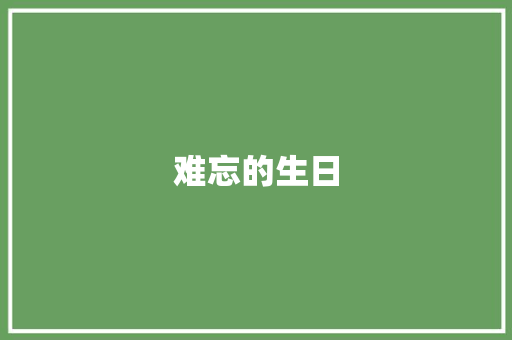 难忘的生日