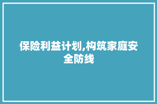 保险利益计划,构筑家庭安全防线，守护幸福生活