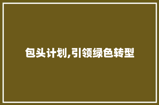 包头计划,引领绿色转型，打造高质量发展新引擎