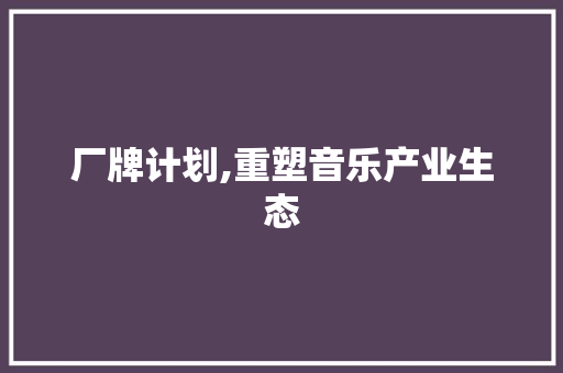 厂牌计划,重塑音乐产业生态，引领潮流风向标