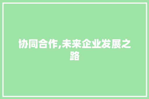 协同合作,未来企业发展之路