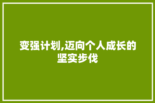 变强计划,迈向个人成长的坚实步伐