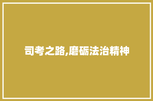 司考之路,磨砺法治精神，铸就法治梦想