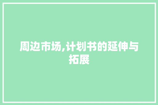 周边市场,计划书的延伸与拓展