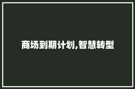 商场到期计划,智慧转型，共创未来