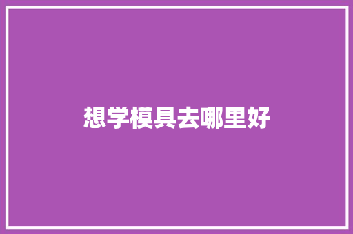 想学模具去哪里好