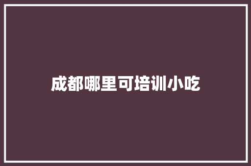 成都哪里可培训小吃
