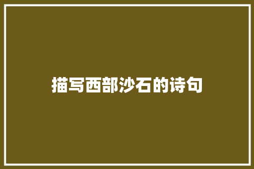 描写西部沙石的诗句