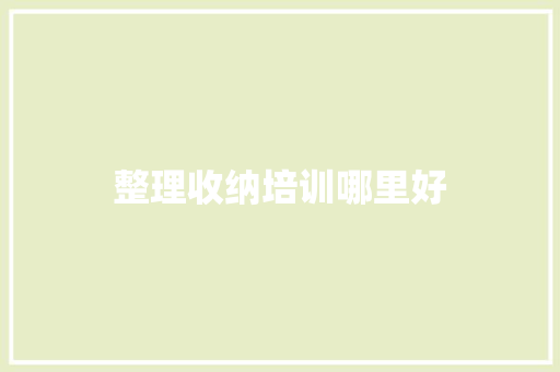 整理收纳培训哪里好