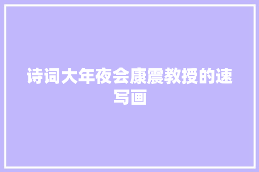 诗词大年夜会康震教授的速写画