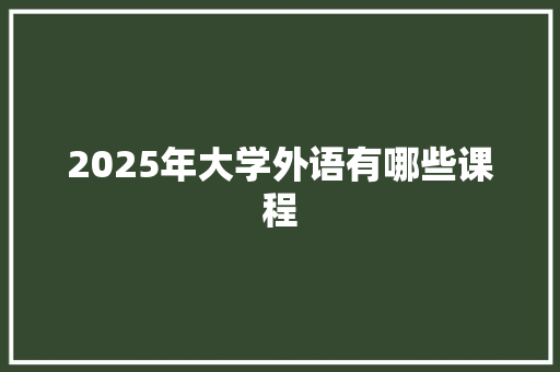 2025年大学外语有哪些课程