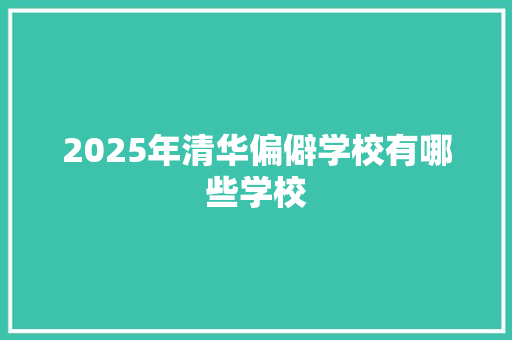 2025年清华偏僻学校有哪些学校