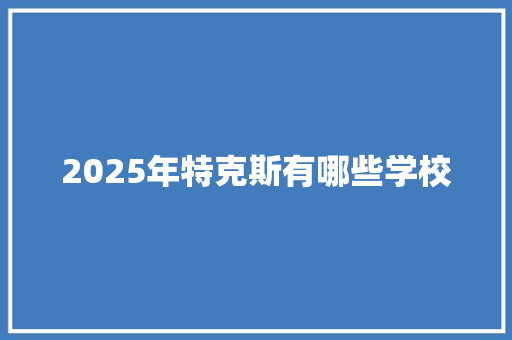 2025年特克斯有哪些学校