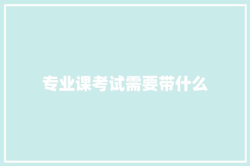 专业课考试需要带什么