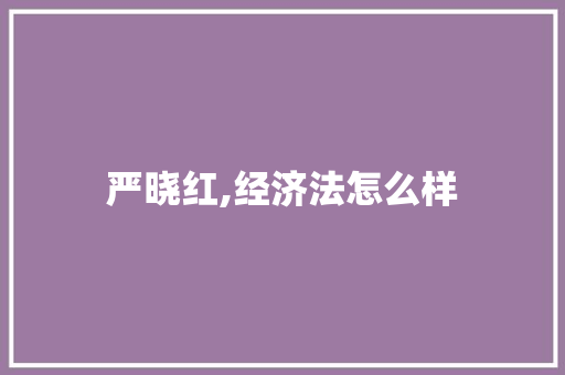 严晓红,经济法怎么样