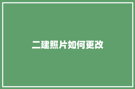二建照片如何更改