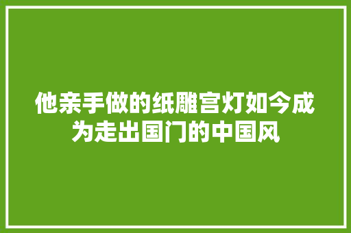他亲手做的纸雕宫灯如今成为走出国门的中国风