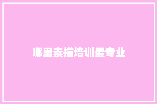哪里素描培训最专业