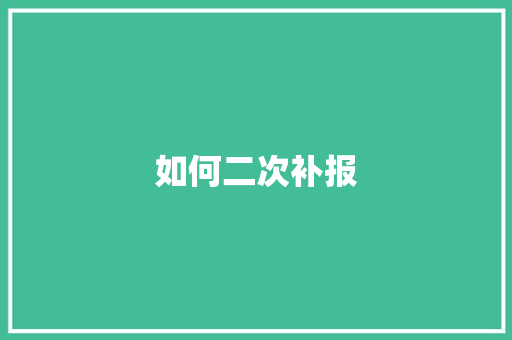如何二次补报