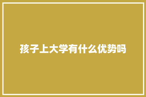 孩子上大学有什么优势吗