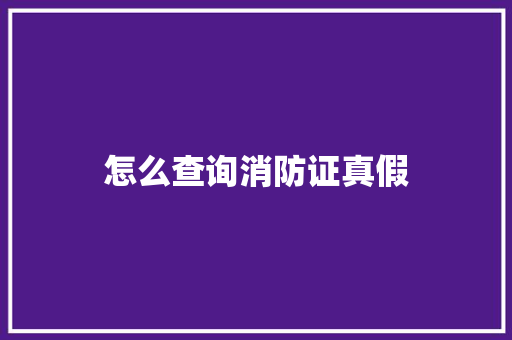 怎么查询消防证真假