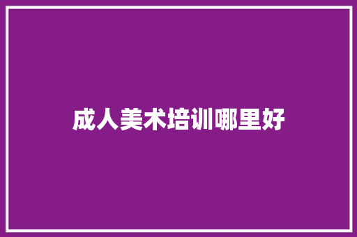 成人美术培训哪里好