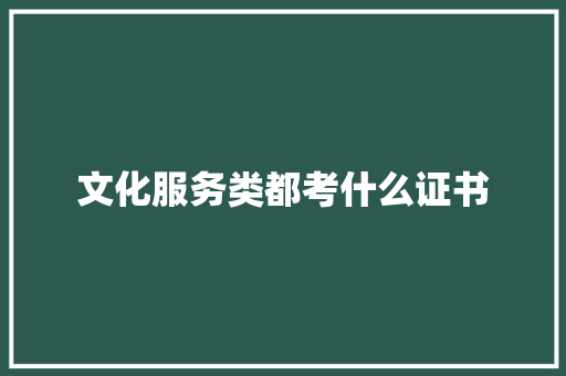 文化服务类都考什么证书